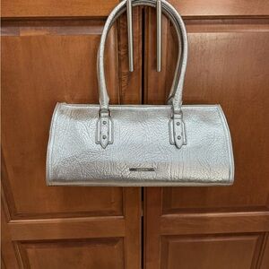 Brahmin Metallic Silver Shoulder Bag